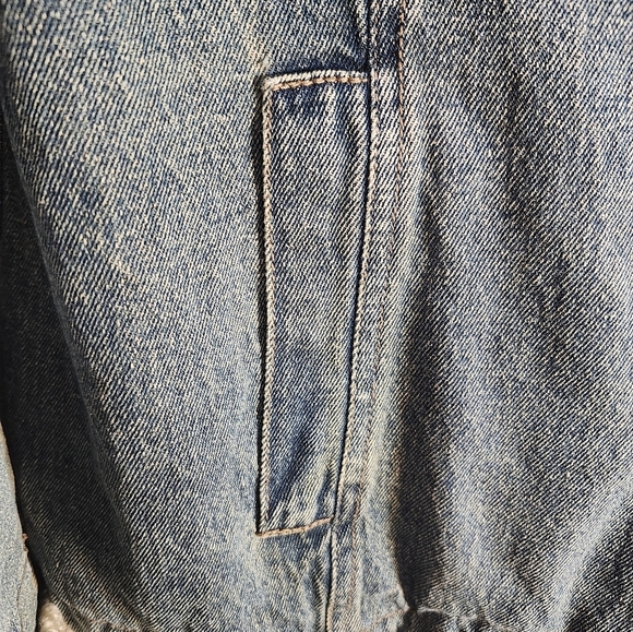 Northcrest Blue Denim Jacket with Cream Sherpa Details Chore Work Sz L 14/16 - Picture 3 of 8